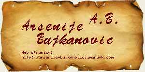Arsenije Bujkanović vizit kartica